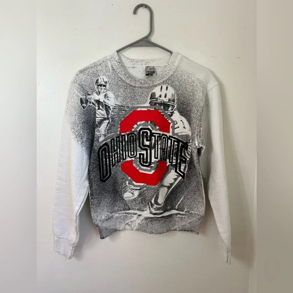 Vintage Ohio State AOP Graphic Sweatshirt Small
